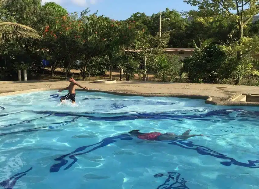 The swimming pool for volunteers