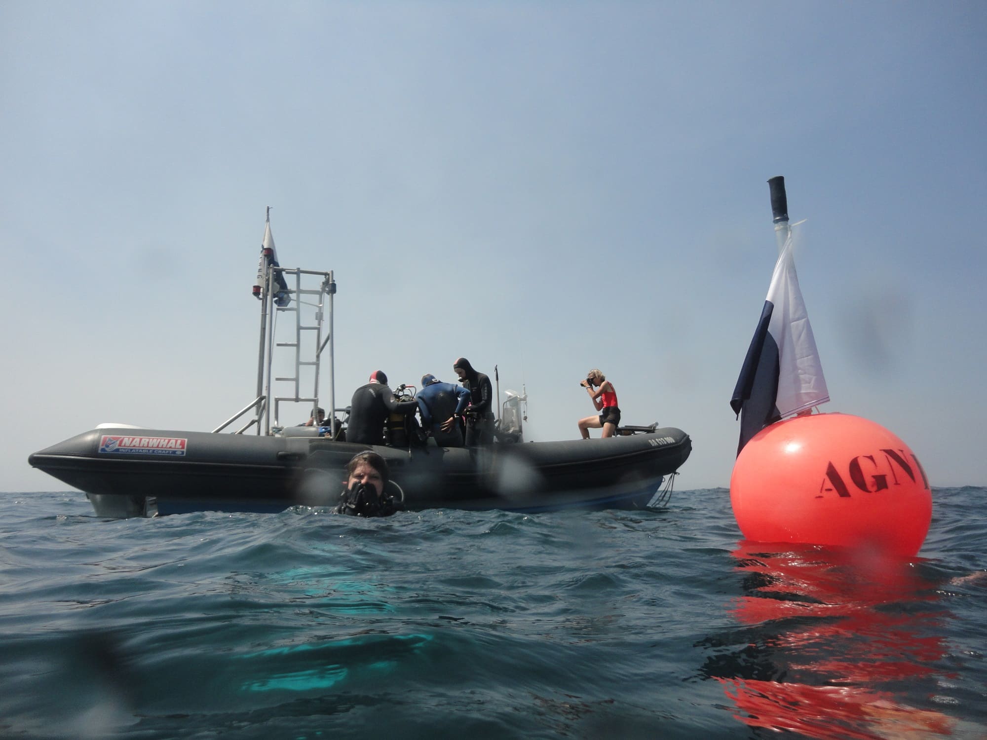 Mise à l'eau en zodiac - océan atlantique