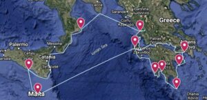 Mission en voilier en Grève et Italie